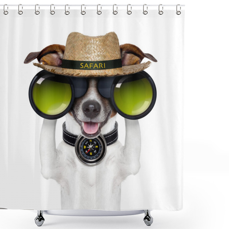 Personality  Binoculars Safari Compass Dog Watching Shower Curtains