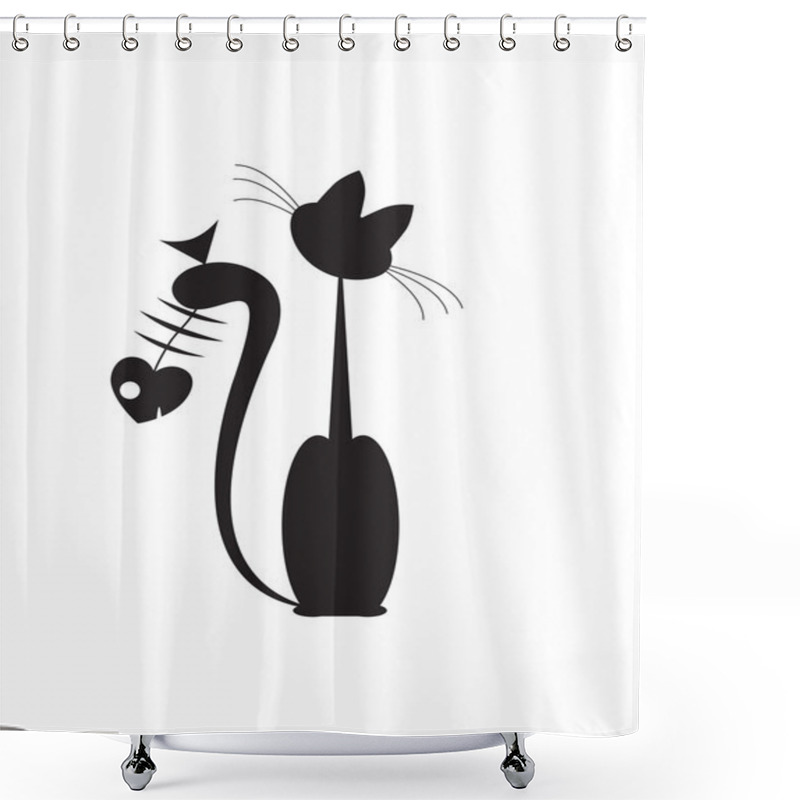 Personality  Abstract Cats Fish Shower Curtains