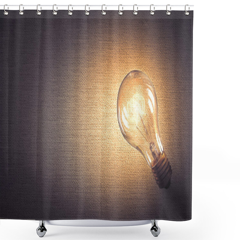 Personality  Light Bulb On Material Surface Shower Curtains