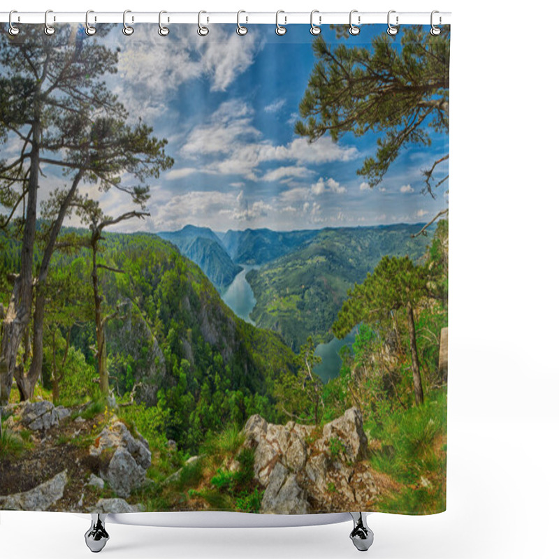 Personality  Beautiful Serbian Landscape Panorama Shower Curtains