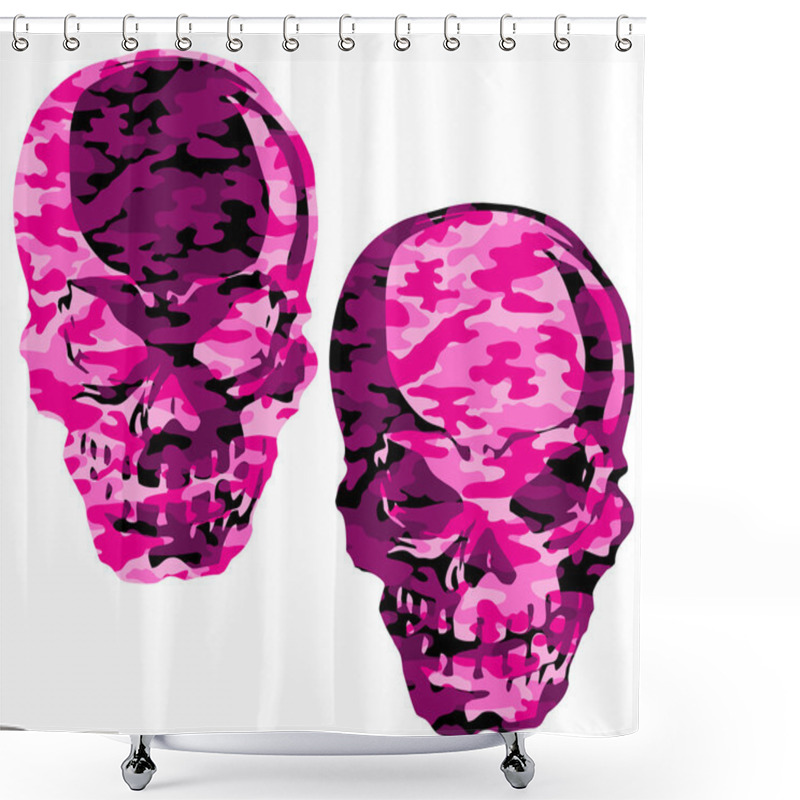 Personality  Skull And Camouflage Shower Curtains