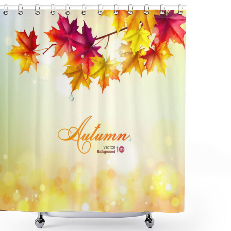 Personality  Abstract Autumn Background With Leaves. Shower Curtains