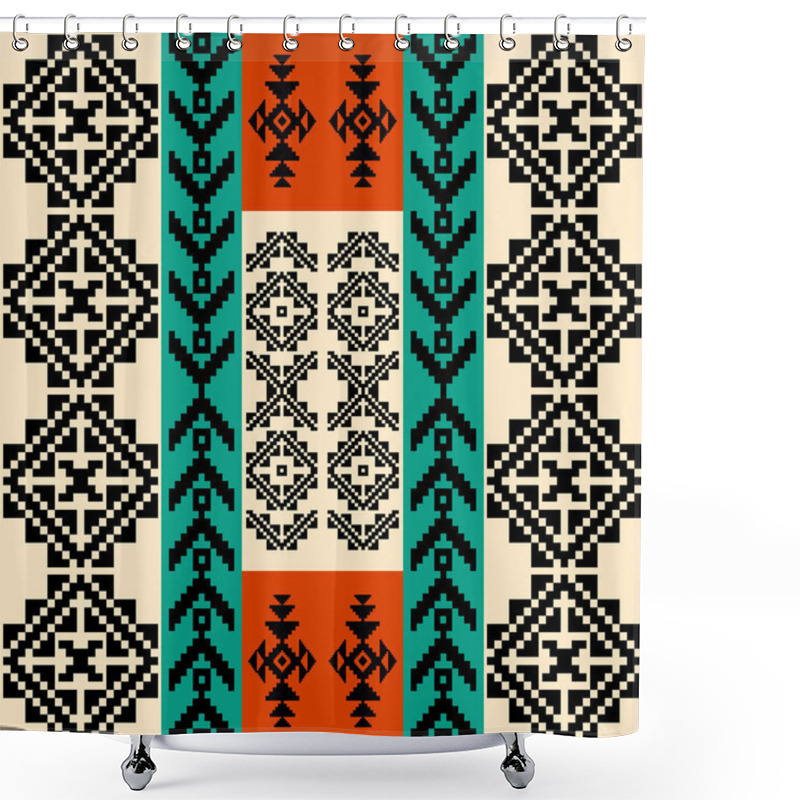 Personality  Abstract Geometric Background With Traditional Ethnic Motifs Shower Curtains