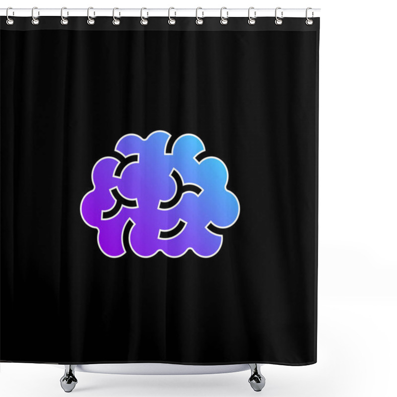 Personality  Brain Blue Gradient Vector Icon Shower Curtains