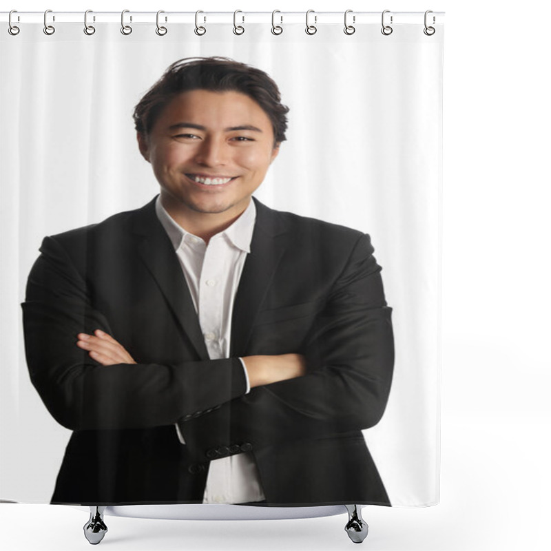 Personality  Businessman In A Black Suit Shower Curtains