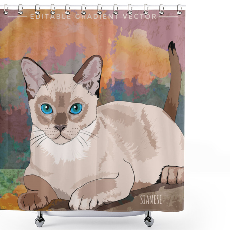 Personality  House Cat Illustration Shower Curtains