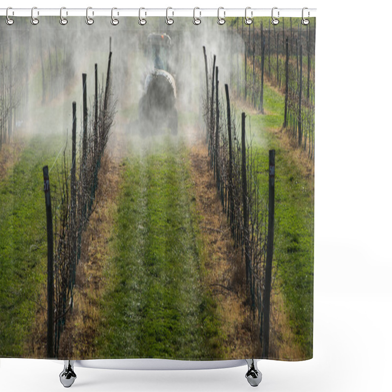 Personality  Spraying Apple Orchard  Shower Curtains