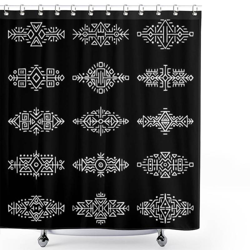 Personality  Borders Collection In Ethnic Style Shower Curtains