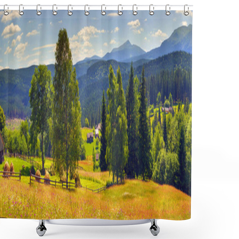 Personality  Flower Farm In Carpathian Mountains Shower Curtains