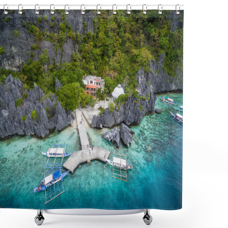 Personality  Matinloc Shrine In El Nido, Palawan, Philipines. Shower Curtains