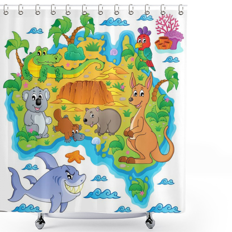 Personality  Australian Map Theme Image 3 Shower Curtains