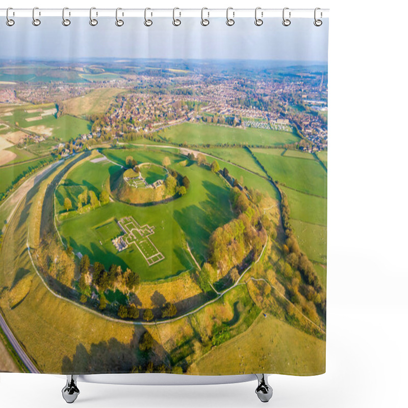 Personality  Aerial View Of Old Sarum In England Shower Curtains