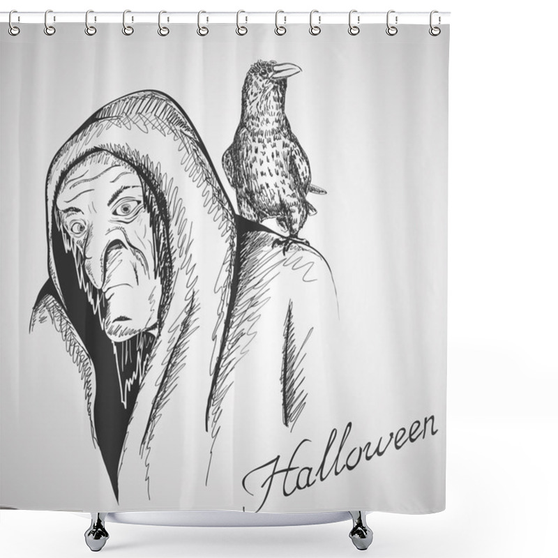 Personality  Witch And Raven Shower Curtains