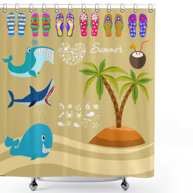 Personality  Summer Background And Design Elements Shower Curtains