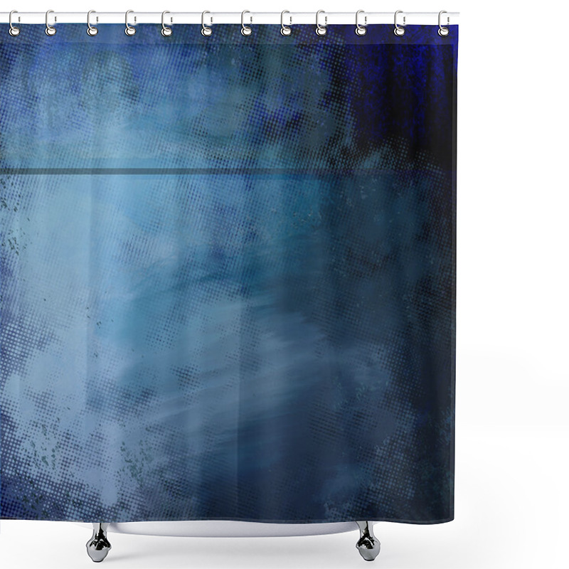 Personality  Unique Halftone Blue Grunge Painted Background Texture Shower Curtains