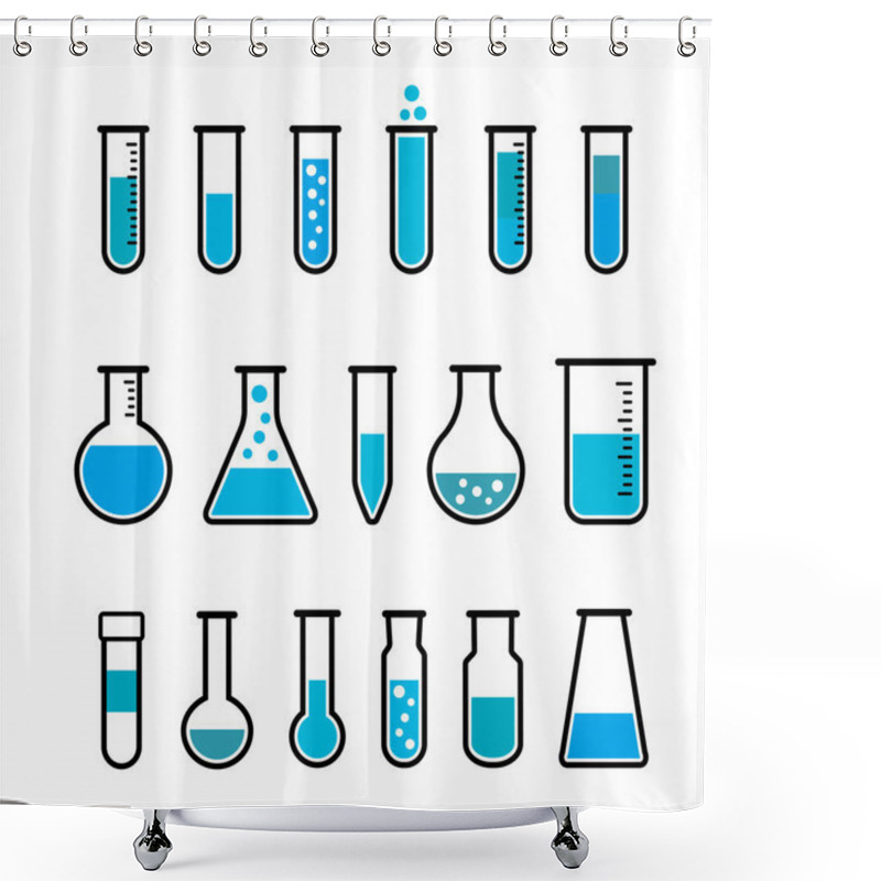 Personality  Chemical Test Tubes Icons Shower Curtains