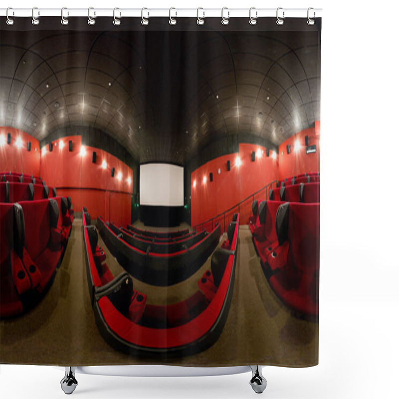 Personality  360 Degrees Full Panorama Of A Modern Cinema Hall Shower Curtains