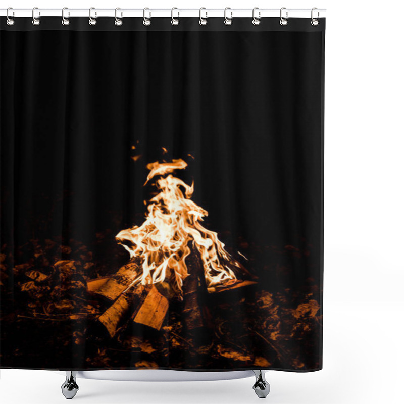 Personality  Logs Burning In Camp Fire In Darkness  Shower Curtains