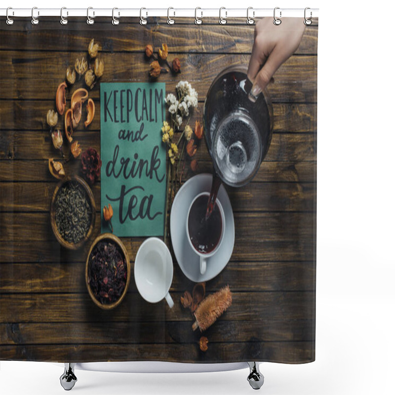 Personality  Hand With Teapot And Card  Shower Curtains