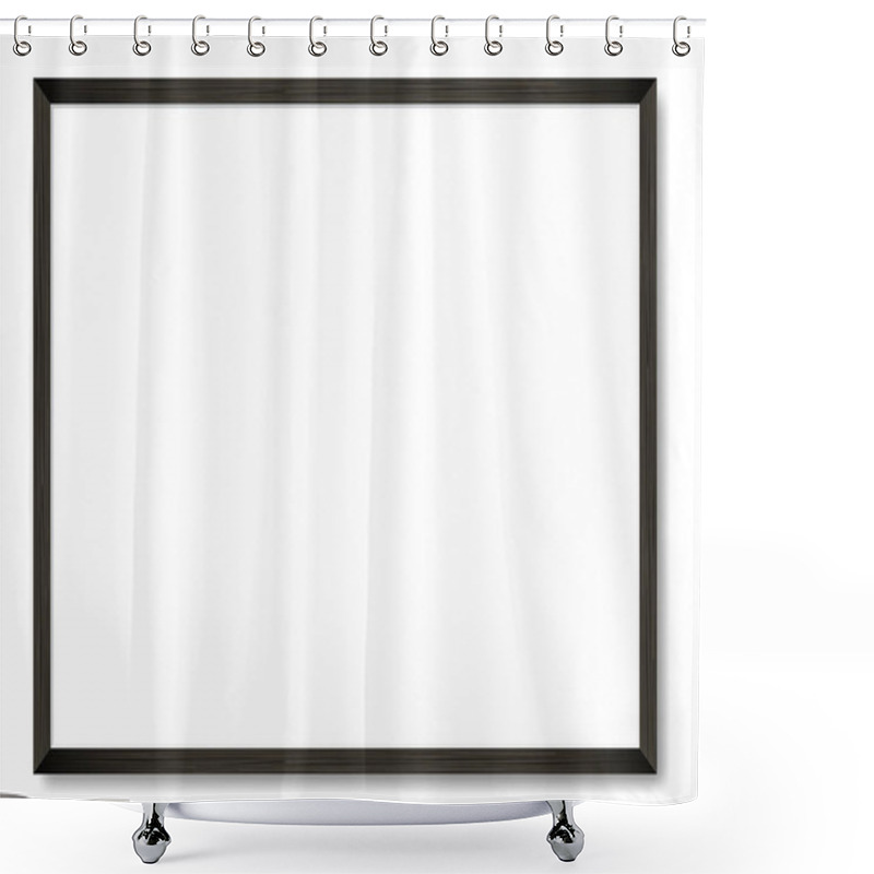 Personality  Blank Black Wooden Frame A4. Vector Template Shower Curtains