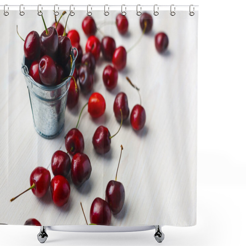 Personality  A Bucket Of Cherries Shower Curtains