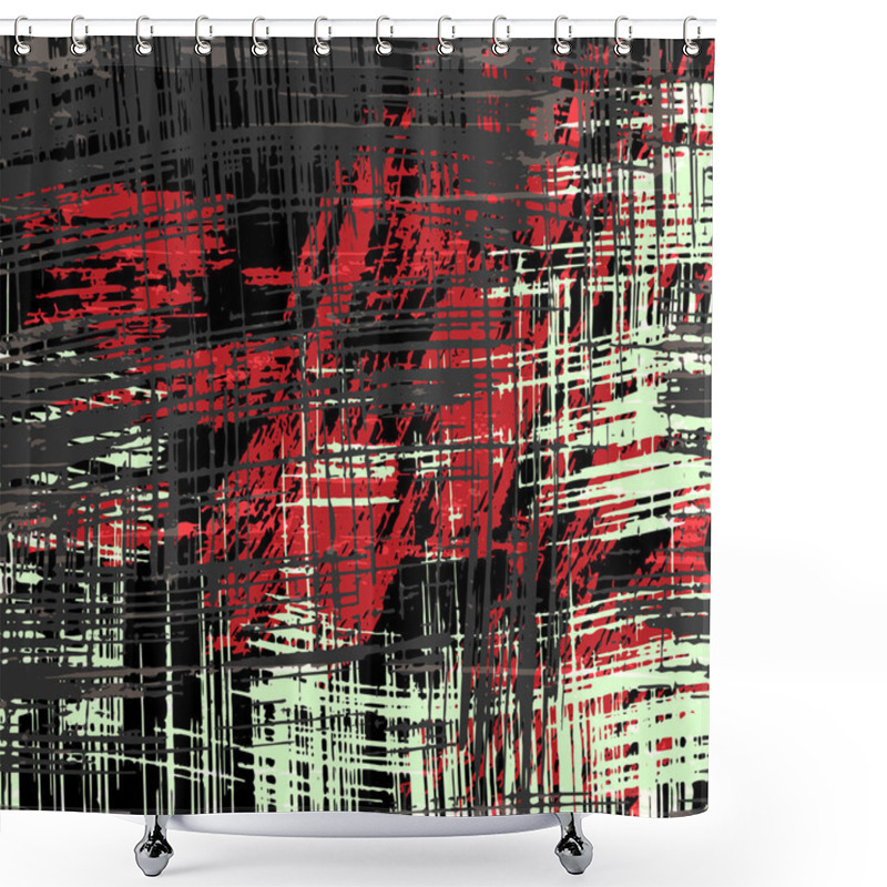 Personality  White Black Red Line Graffiti Abstract Background Shower Curtains