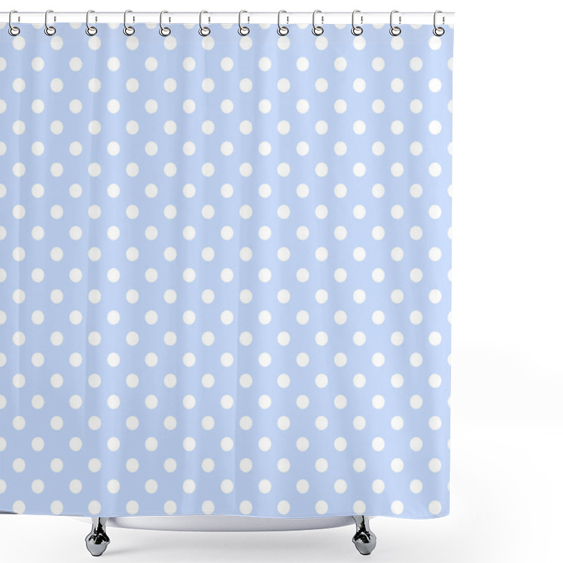 Personality  White Polka Dots On Pale Blue Shower Curtains