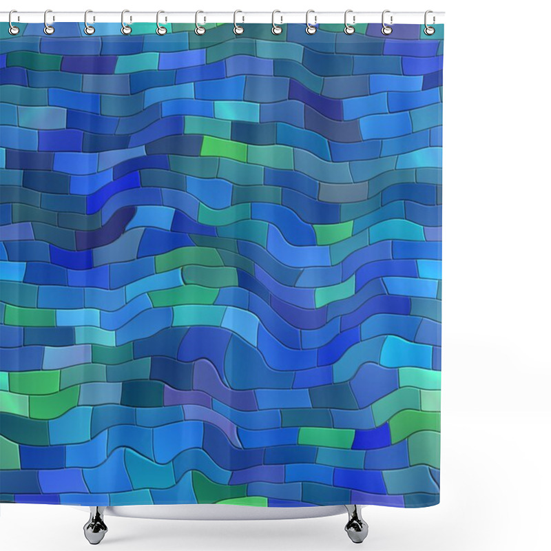 Personality  Curved Tile. Seamless Texture. Shower Curtains