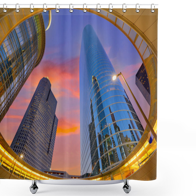 Personality  Houston Downtown Sunset Skyscrapers Texas Shower Curtains