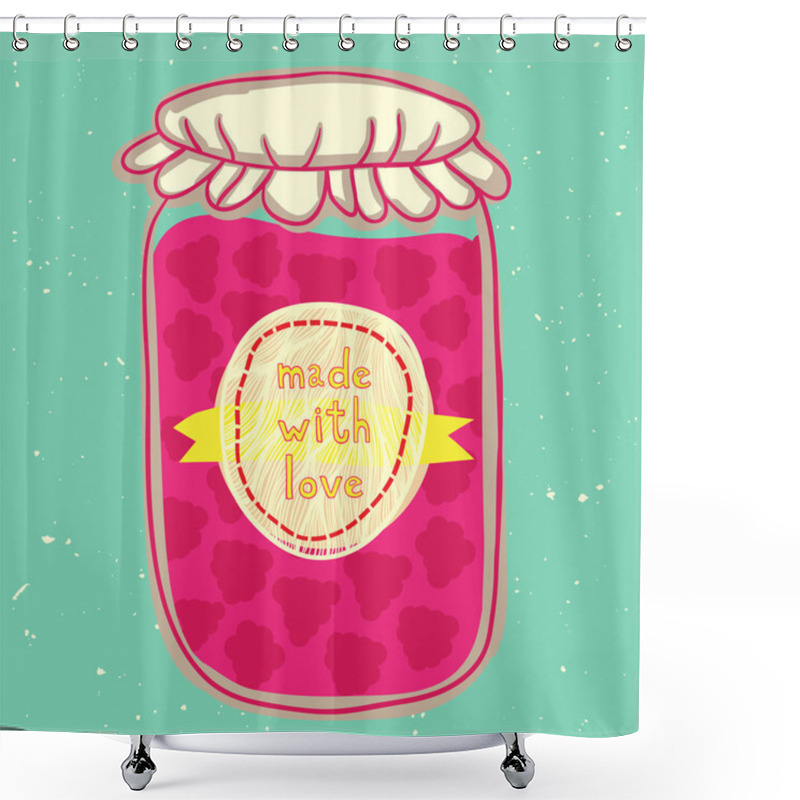 Personality  Pink Bank Label Background Shower Curtains