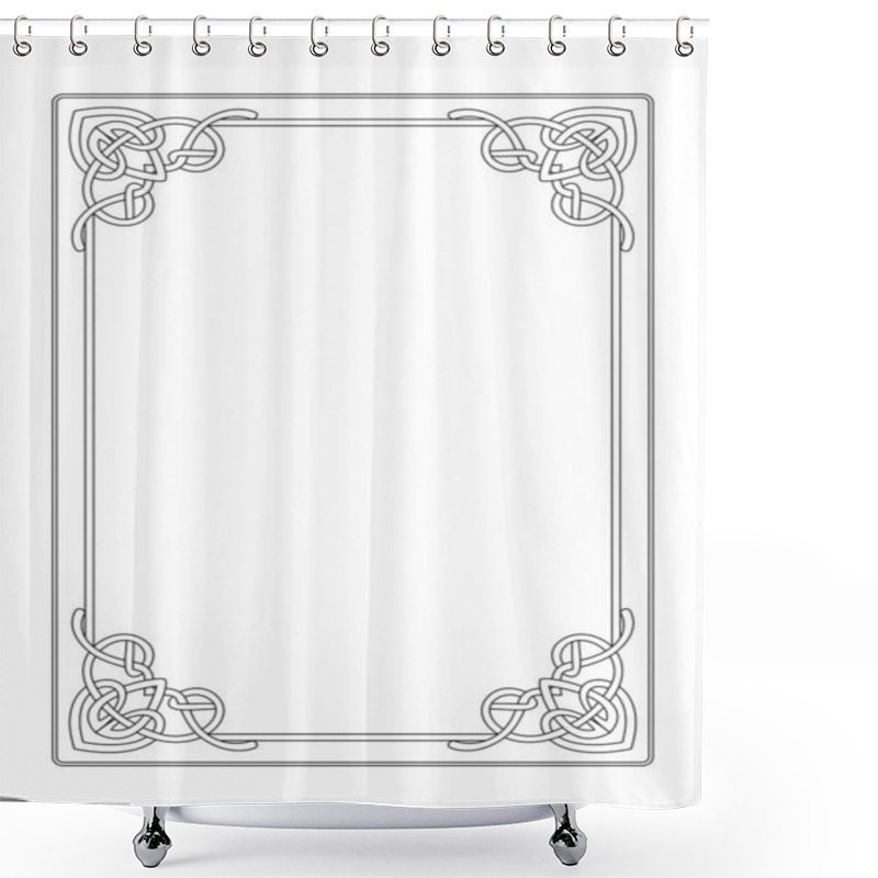 Personality  Irish Style Decorative Frame. Border Line Art Illustration. Shower Curtains