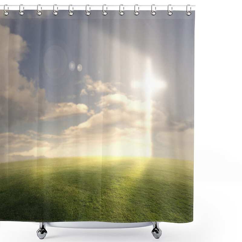 Personality  Glowing Cross Shower Curtains