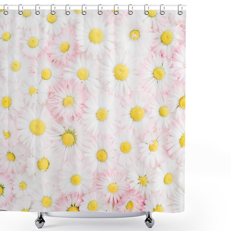 Personality   White And Pink Chamomile Daisy Flowers Shower Curtains