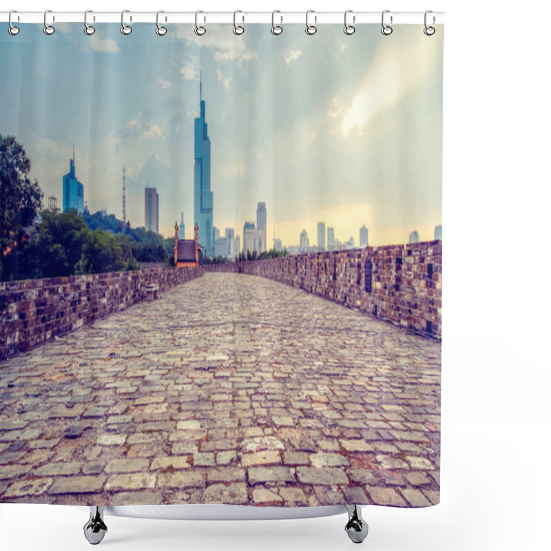 Personality  Ancient City Walls And Temples In Nanjing, China Shower Curtains