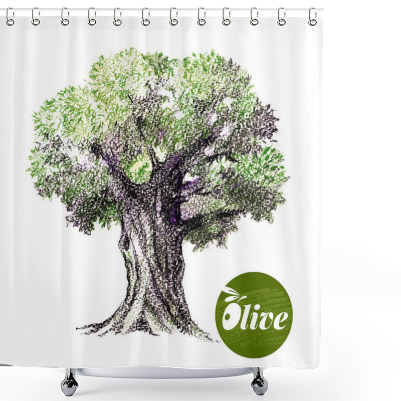 Personality  Olive Tree  Illustration. Shower Curtains