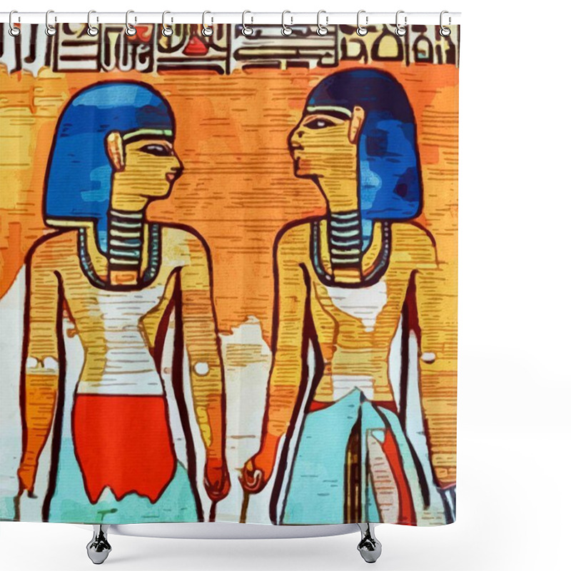 Personality  Ancient Egypt Background.Egyptian Hieroglyph. Shower Curtains