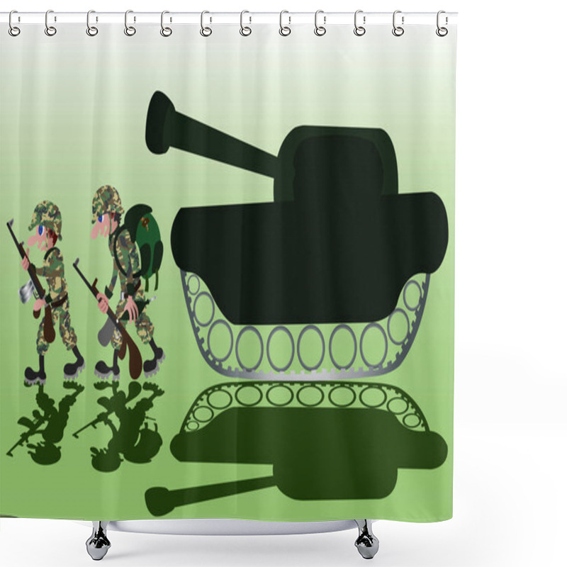 Personality  Soldiers On The March Shower Curtains