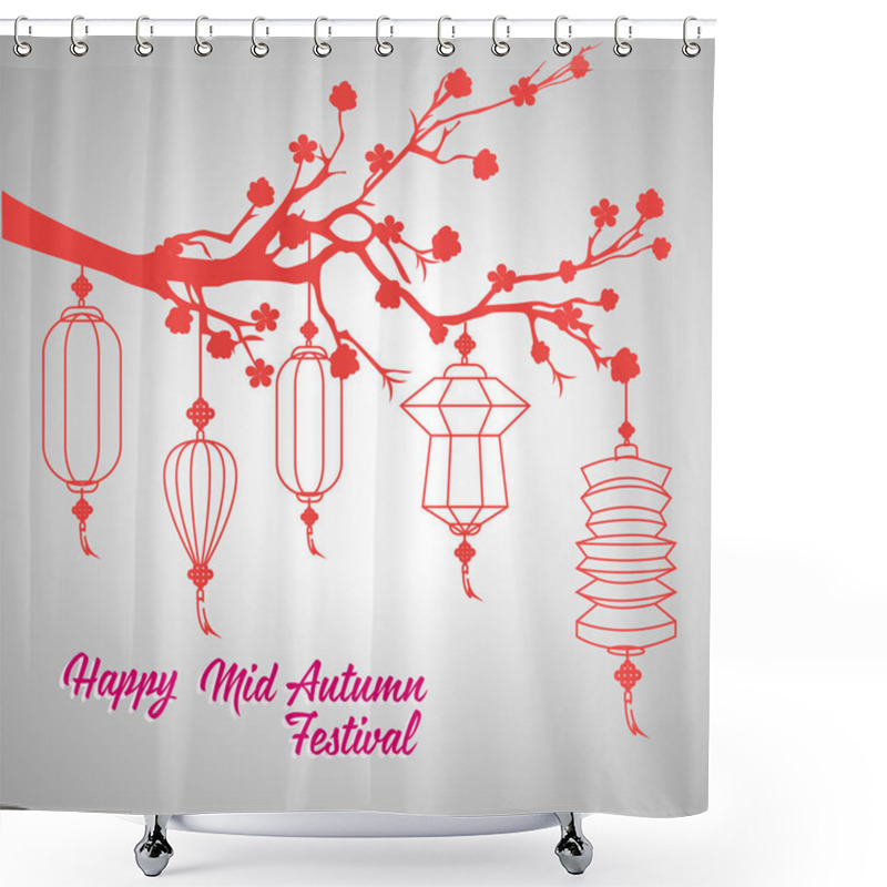 Personality  Traditional Background For Traditions Of Chinese Mid Autumn Festival Or Lantern Festival Shower Curtains