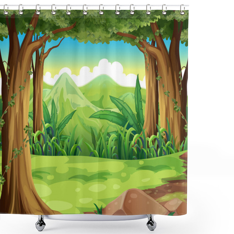 Personality  A Green Forest Across The High Mountains Shower Curtains