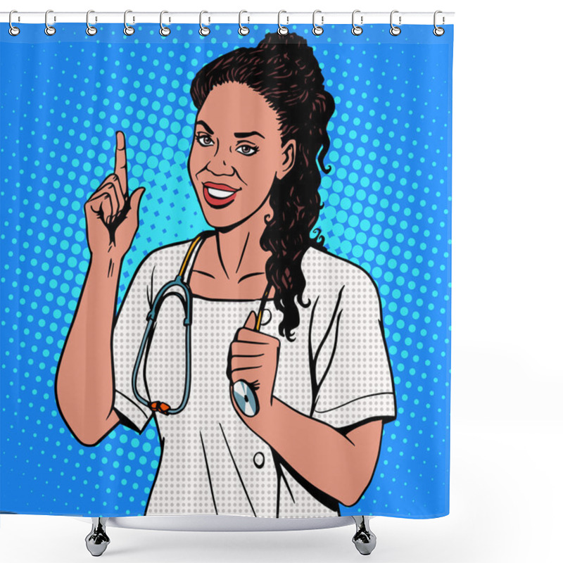 Personality  Female Doctor Of African Shower Curtains