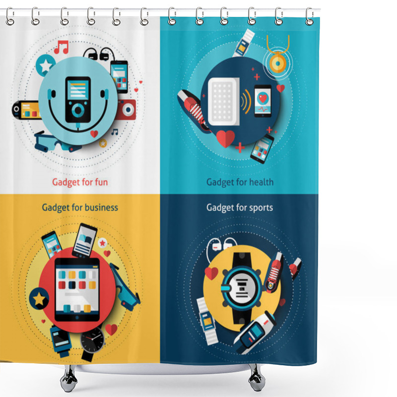 Personality  Wearable Technology Set Shower Curtains