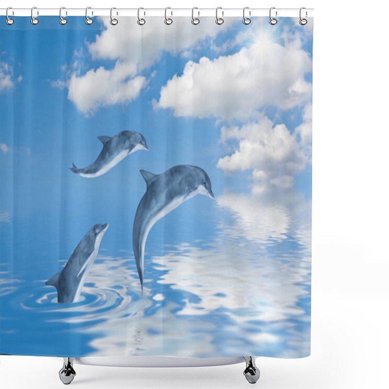 Personality  Dolphins Shower Curtains