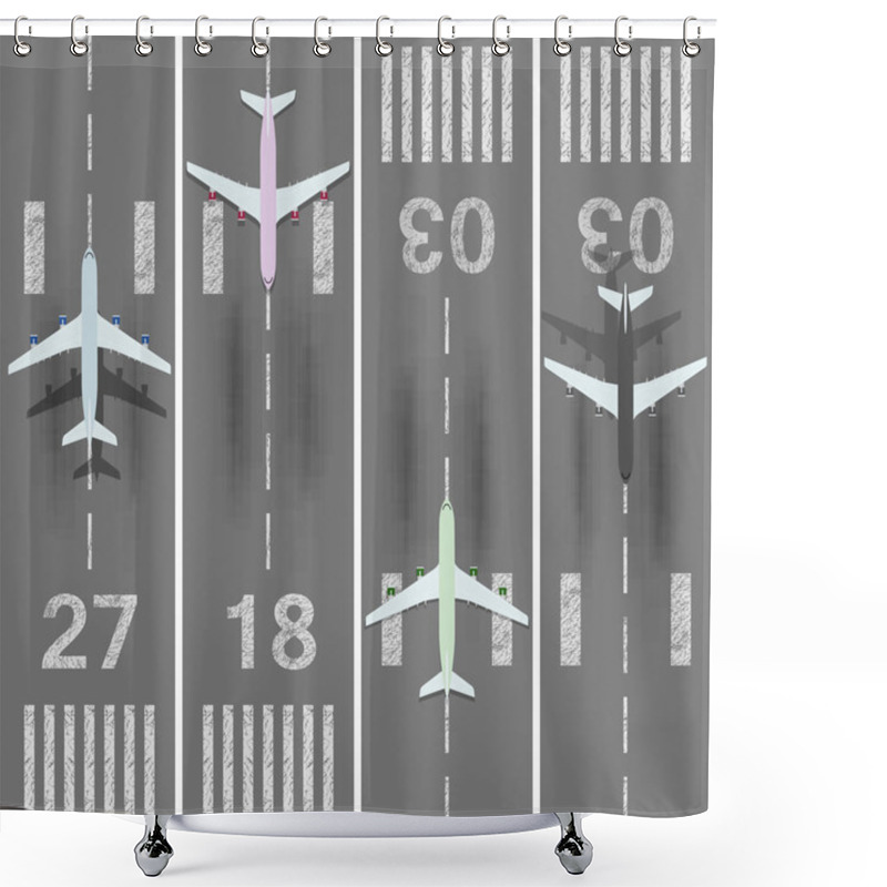 Personality  Airport Runways Set Shower Curtains