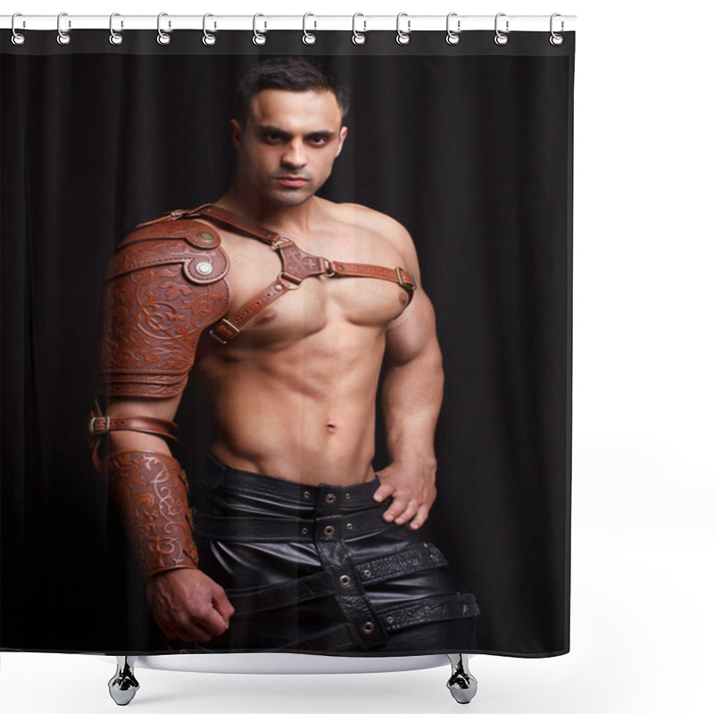 Personality  Man In Leather Armor Shower Curtains