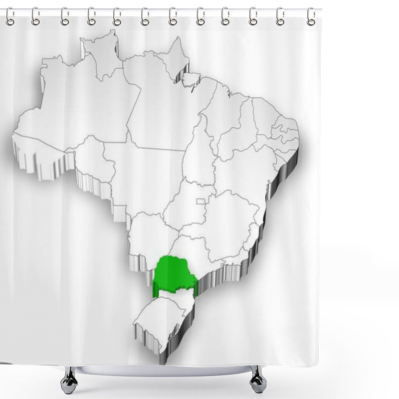 Personality  Brazilian Map With States Separated Shower Curtains