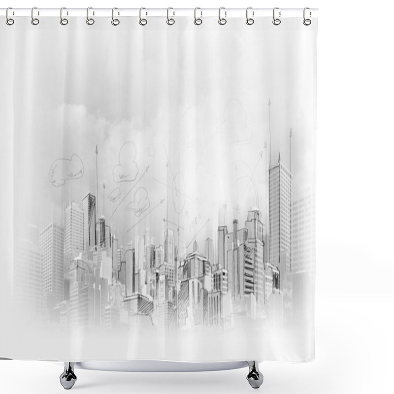 Personality  Image With Hand Drawings Shower Curtains