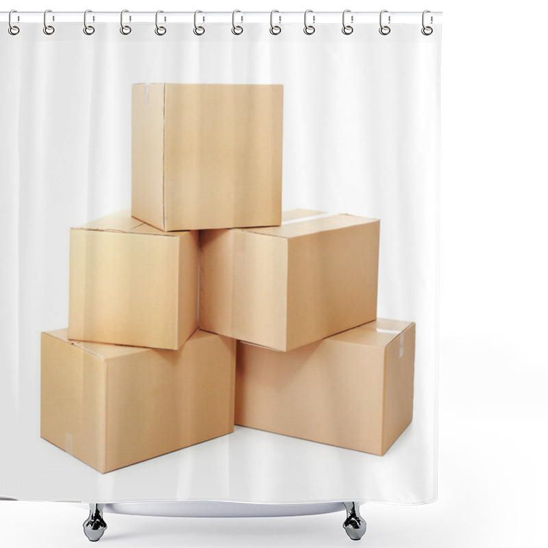 Personality  Piles Of Cardboard Boxes Shower Curtains