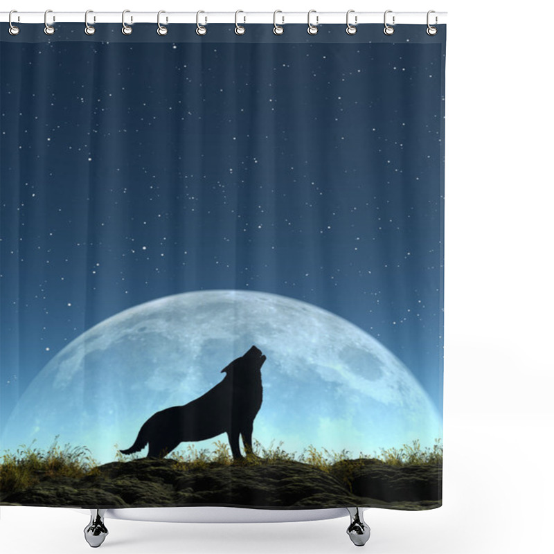 Personality  Crying Wolf Shower Curtains