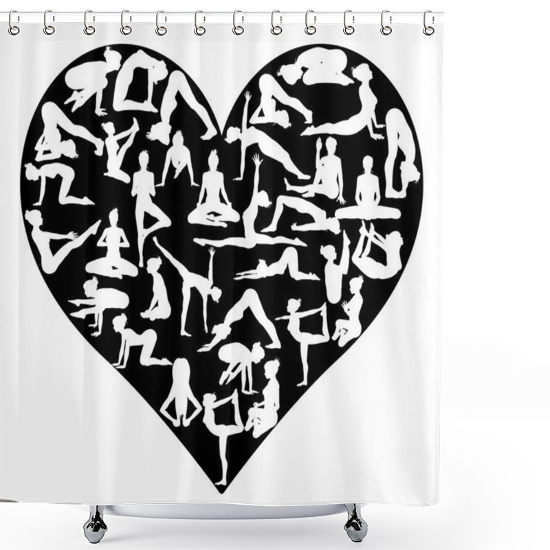 Personality  Yoga Pilates Heart Shower Curtains