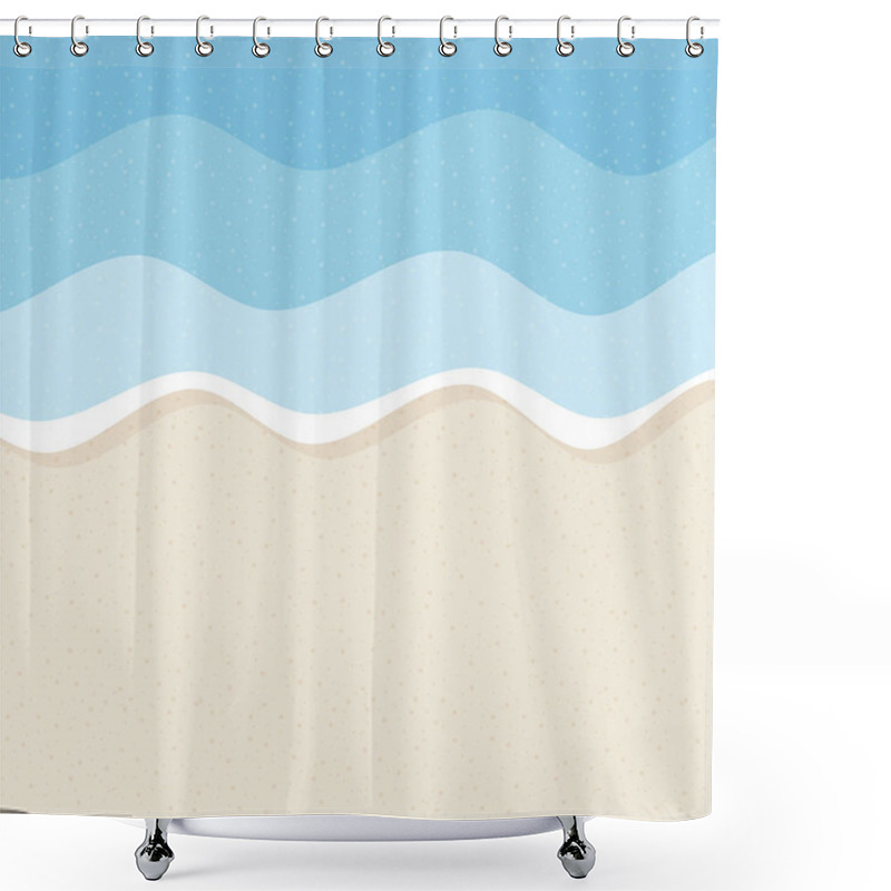 Personality  Water Wave And Sandy Beach Background Vector Illustration Shower Curtains